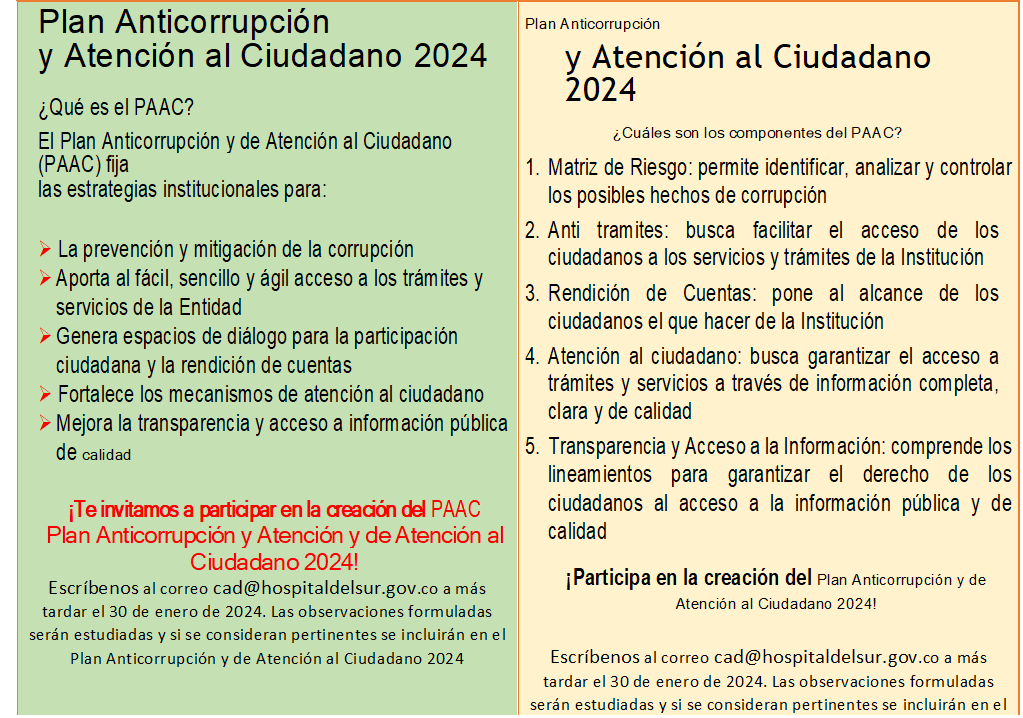 INVITACION CREACION PLAN ANTICORRUPCION Y ATENCION CIUDADANO 2024